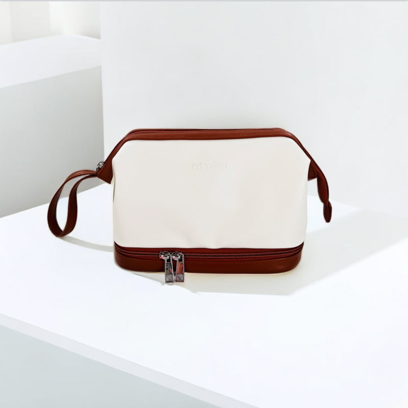 Double layer cosmetic bag
